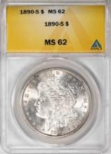 1890-S $1 Morgan Silver Dollar Coin ANACS MS62