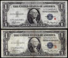 Pair of 1935A $1 Experimental "R" & "S" Silver Certificate Notes