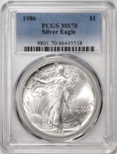 1986 $1 American Silver Eagle Coin PCGS MS70