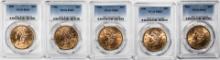 Lot of (5) 1900 $20 Liberty Head Gold Coin PCGS MS63