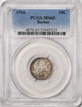 1916 Barber Dime Coin PCGS MS65