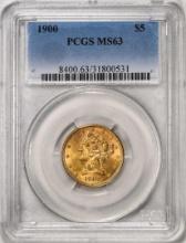 1900 $5 Liberty Head Half Eagle Gold Coin PCGS MS63