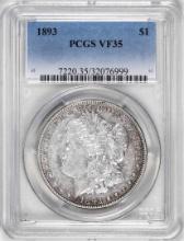 1893 $1 Morgan Silver Dollar Coin PCGS VF35
