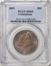 1893 Columbian Commemorative Half Dollar Coin PCGS MS65 Nice Toning