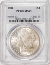 1904 $1 Morgan Silver Dollar Coin PCGS MS63