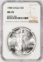 1988 $1 American Silver Eagle Coin NGC MS70