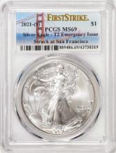 2021-(S) Type 2 $1 American Silver Eagle Coin PCGS MS69 First Strike Emergency Issue