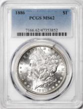 1886 $1 Morgan Silver Dollar Coin PCGS MS62