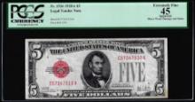1928A $5 Legal Tender Note Fr.1526 PCGS Extremely Fine 45 Apparent
