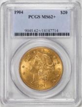 1904 $20 Liberty Head Eagle Gold Coin PCGS MS62+