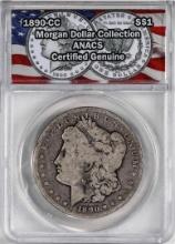 1890-CC $1 Morgan Silver Dollar Coin ANACS Genuine
