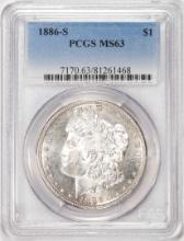 1886-S $1 Morgan Silver Dollar Coin PCGS MS63