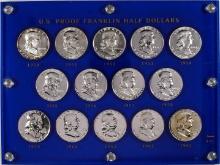 Set of 1950-1963 Franklin Half Dollar Coins in Capital Plastic
