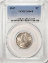 1907 Liberty V Nickel Coin PCGS MS64