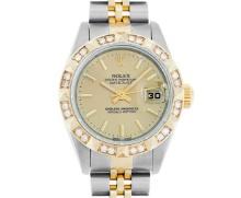 Rolex Ladies Two Tone Champagne Index Diamond Datejust Wristwatch