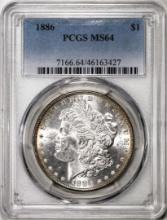 1886 $1 Morgan Silver Dollar Coin PCGS MS64
