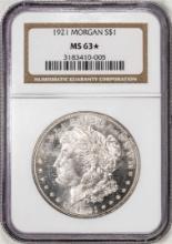 1921 $1 Morgan Silver Dollar Coin NGC MS63* Star