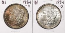 Lot of (2) 1884-O $1 Morgan Silver Dollar Coins