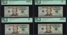Lot of (4) 2004 $20 Federal Reserve STAR Notes Fr.2090-G* PCGS Graded