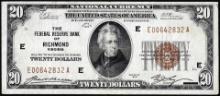 1929 $20 Federal Reserve Bank Note Richmond