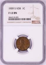 1909-S VDB Lincoln Wheat Cent Coin NGC F12BN
