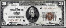 1929 $20 Federal Reserve Bank Note Chicago
