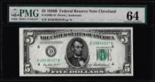 1950B $5 Federal Reserve Note Cleveland Fr.1963-D PMG Choice Uncirculated 64