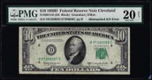 1950D $10 Federal Reserve Note Mismatched Serial Number Error PMG Very Fine 20 Net