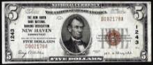 1929 $5 Bank National Banking Association New Haven, CT CH# 1243 National Note