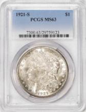 1921-S $1 Morgan Silver Dollar Coin PCGS MS63