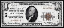 1929 $10 The National Bank of Commerce New London, CT CH# 666 National Currency Note