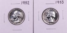 Lot of 1952-1953 Proof Washington Quarter Coins