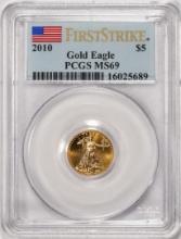 2010 $5 American Gold Eagle Coin PCGS MS69 First Strike