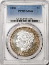 1898 $1 Morgan Silver Dollar Coin PCGS MS64 Nice Toning