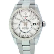 Rolex Mens Stainless Steel Sky Dweller Wristwatch with Rolex Box And Papers