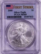 2000 $1 American Silver Eagle Coin PCGS MS68 First Strike