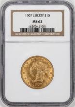 1907 $10 Liberty Head Eagle Gold Coin NGC MS62
