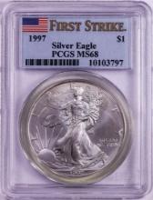 1997 $1 American Silver Eagle Coin PCGS MS68 First Strike