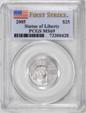 2005 $25 American Platinum Eagle Coin PCGS MS69 First Strike