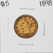 1898 $5 Liberty Head Half Eagle Gold Coin