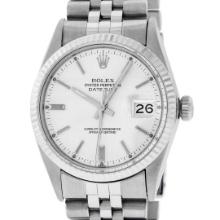 Rolex Mens Stainless Steel Silver Index Datejust Wristwatch