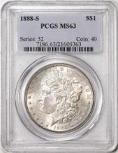 1888-S $1 Morgan Silver Dollar Coin PCGS MS63