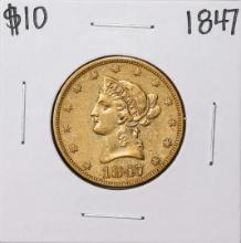 1847 $10 Liberty Head Eagle Gold Coin