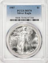 1987 $1 American Silver Eagle Coin PCGS MS70
