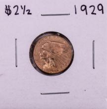 1929 $2 1/2 Indian Head Quarter Eagle Gold Coin