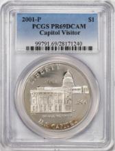 2001-P $1 Proof Capitol Visitor Commemorative Silver Dollar Coin PCGS PR69DCAM