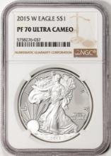 2015-W $1 Proof American Silver Eagle Coin NGC PF70 Ultra Cameo