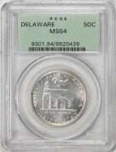 1936 Delaware Tercentenary Commemorative Half Dollar Coin PCGS MS64 Old Green Holder