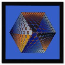 Victor Vasarely "Tupa - 3 La Serie Structures Universelles L'Hexagone" Mixed Media