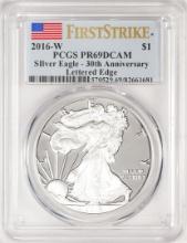2016-W $1 Lettered Edge Proof American Silver Eagle Coin PCGS PR69DCAM First Strike
